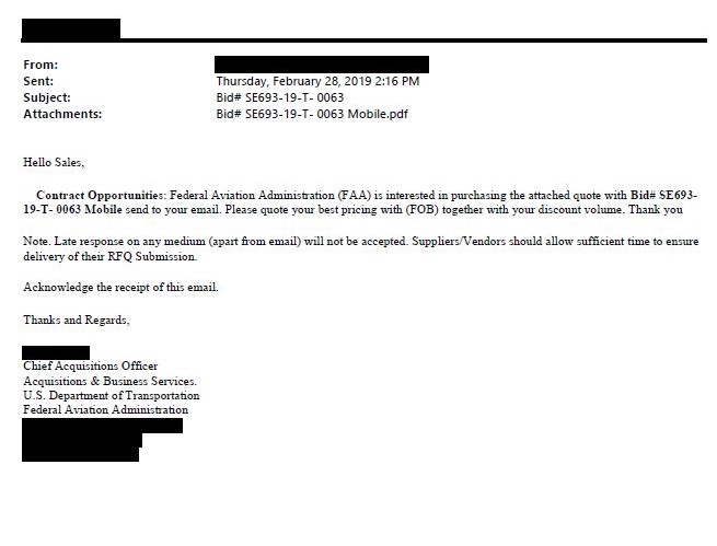 Ordering Fraud: The Other Side of the Supply Chain 1 email example redacted 002